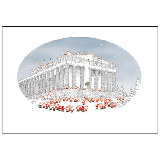 Greeting Life Mini Santa Christmas Card Parthenon S-245