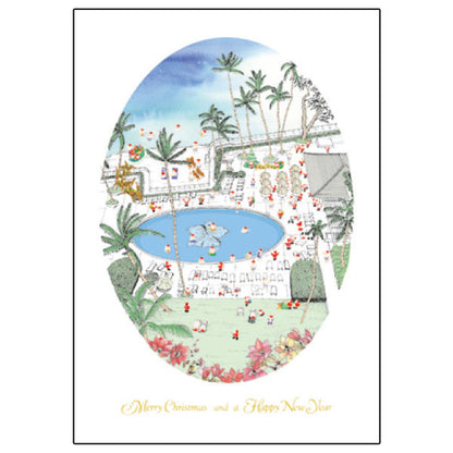 Greeting Life Mini Santa Christmas Card WAIKIKI S-278