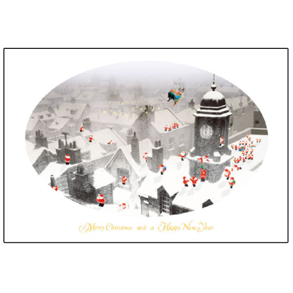 Greeting Life Mini Santa Christmas Card LONDON S-307