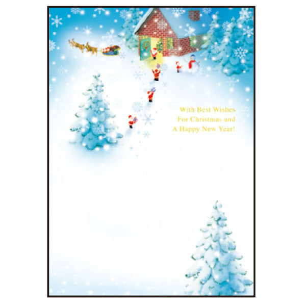 Greeting Life Mini Santa Christmas Card S-357