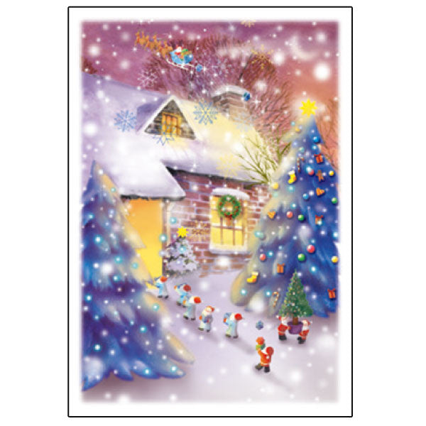 Greeting Life Mini Santa Christmas Card S-358