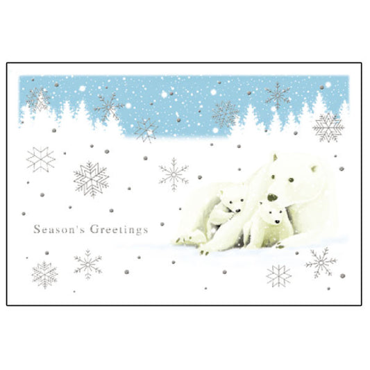 Greeting Life Polar bear Christmas Card Snowfield