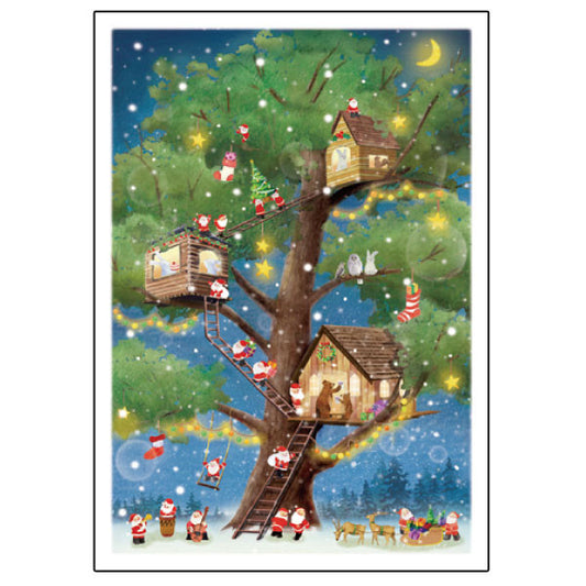 Greeting Life Mini Santa Christmas Card S-386