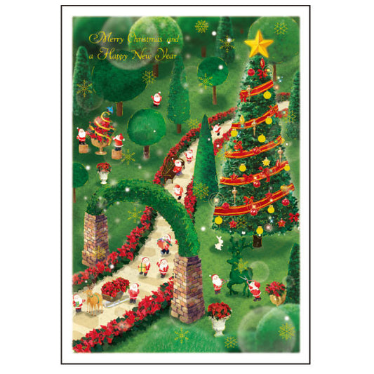 Greeting Life Mini Santa Christmas Card S-393