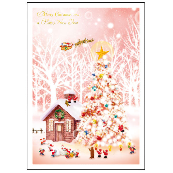 Greeting Life Mini Santa Christmas Card S-398