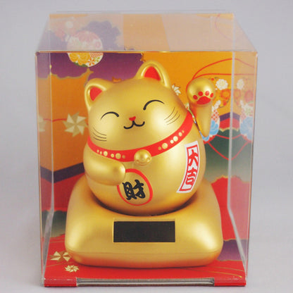 Solar Powered Maru Maru Happy Manekineko Gold