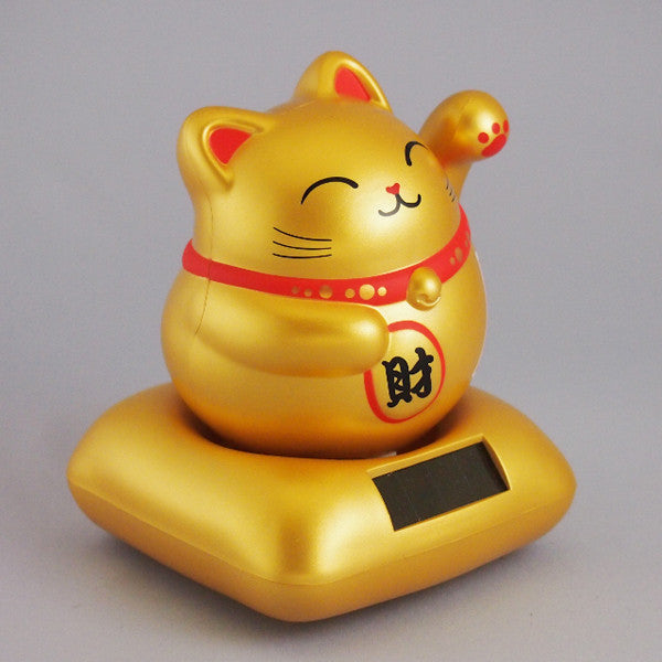 Solar Powered Maru Maru Happy Manekineko Gold