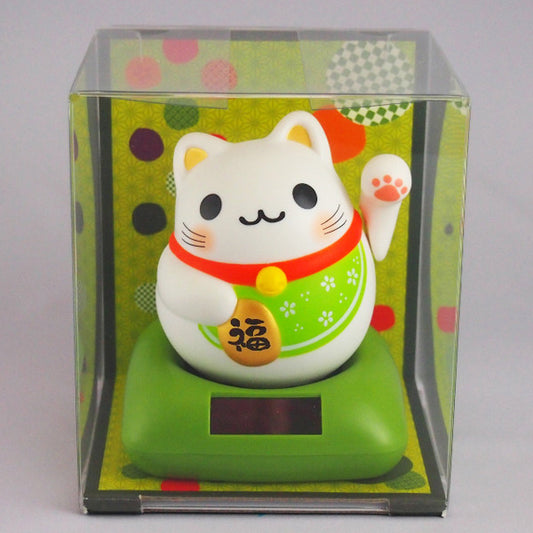 Solar Powered Maru Maru Happy Manekineko Green